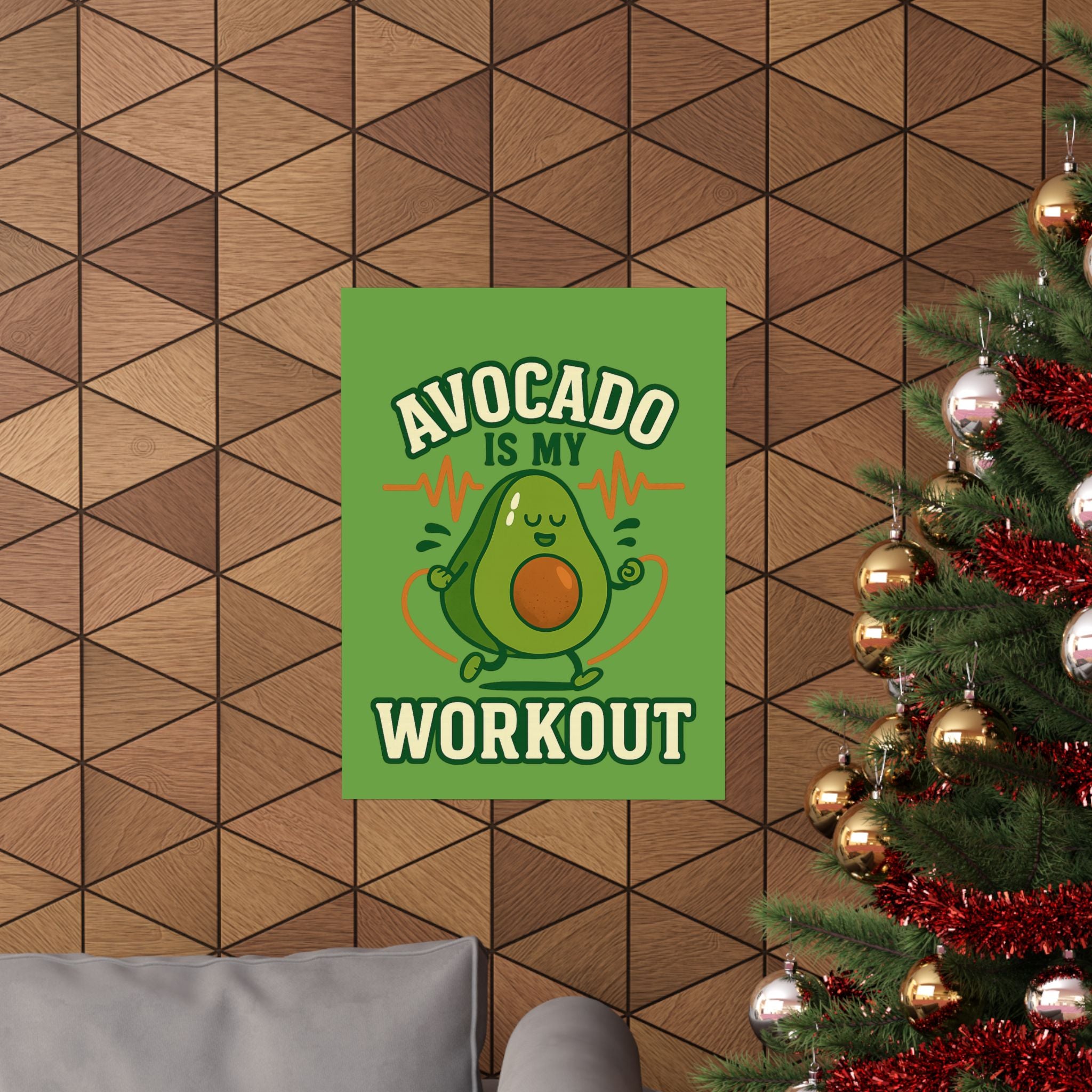 Avocado Workout Matte Vertical Poster, Funny Wall Art, Fitness Decor, Avocado Lover Gift, Gym Motivation, Quirky Home Decor
