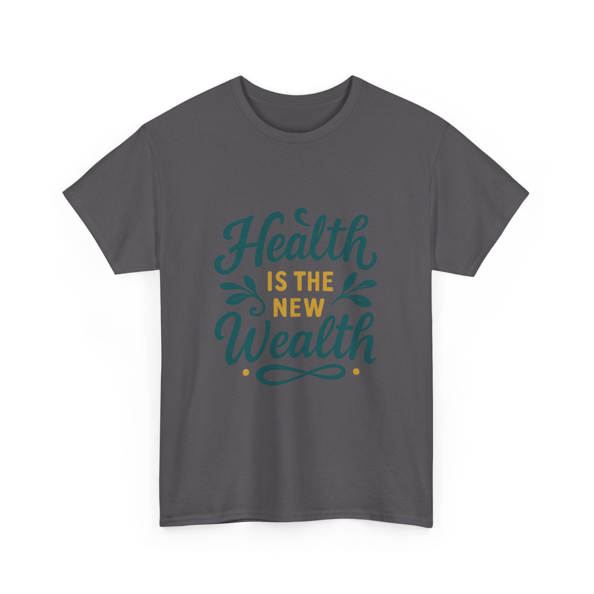 Health is the New Wealth Unisex Heavy Cotton Tee, Motivational T-Shirt, Wellness Gift, Inspirational Apparel, Casual Wear