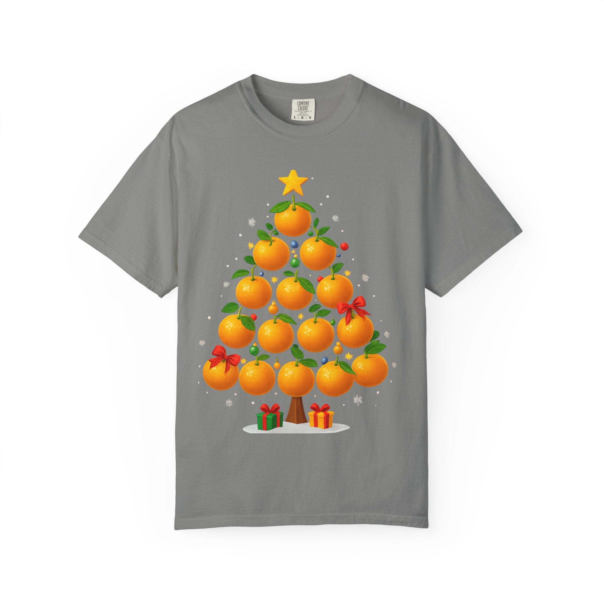 Orange Christmas Tree T-Shirt — Festive Citrus Holiday Tee