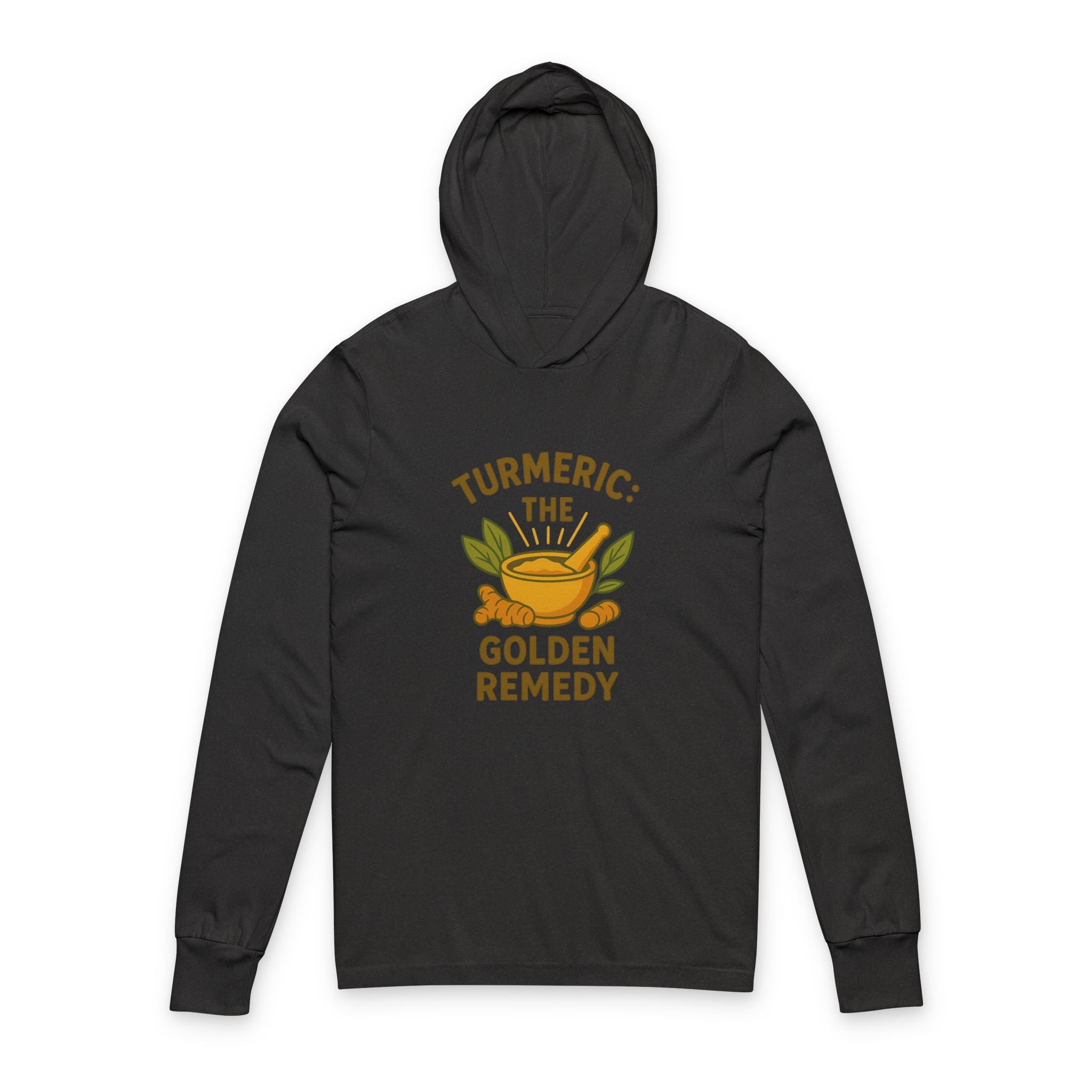Turmeric Remedy Hoodie | Unisex Long Sleeve Tee for Wellness, Health Enthusiasts, Herbal Remedies, Natural Living, Gift Idea