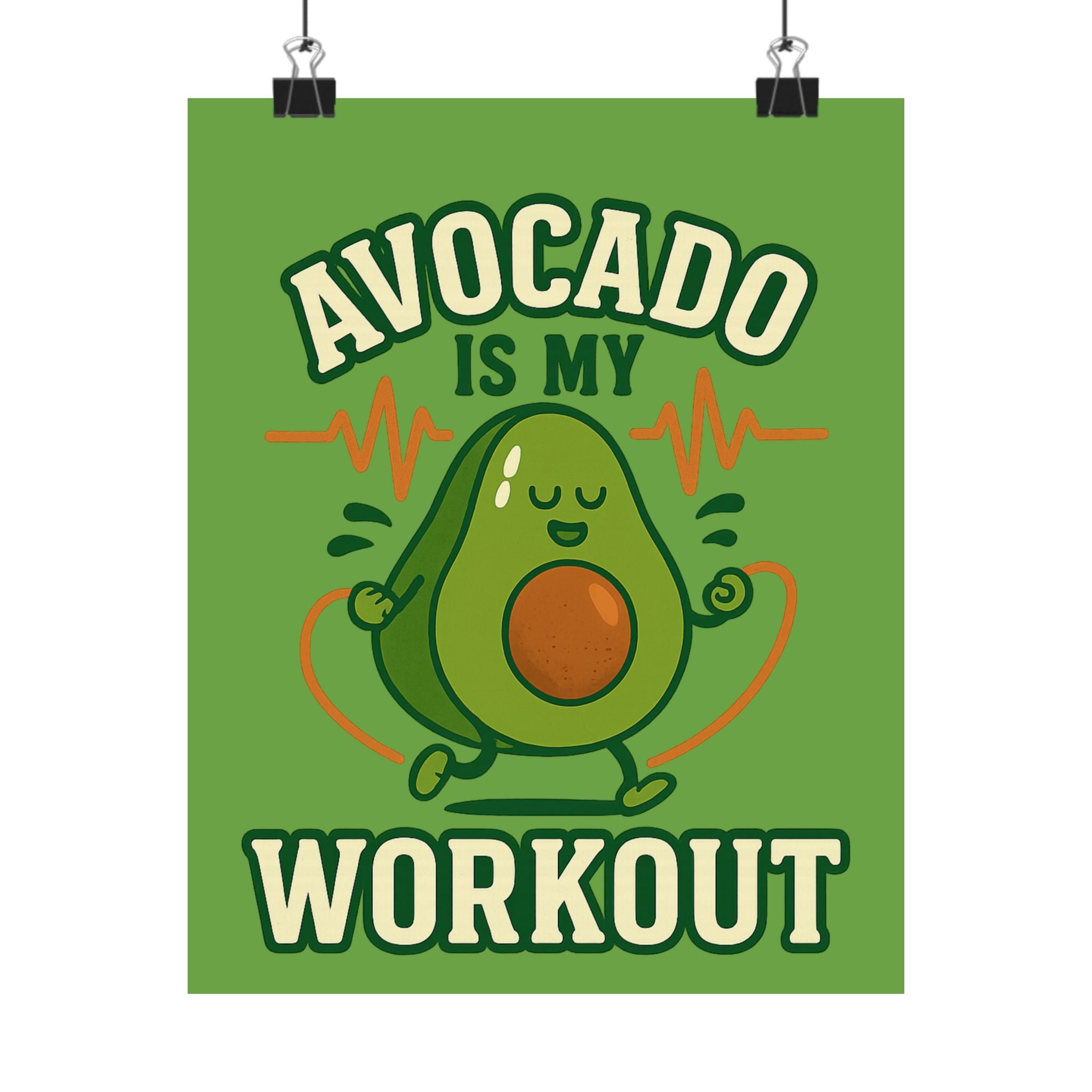 Avocado Workout Matte Vertical Poster, Funny Wall Art, Fitness Decor, Avocado Lover Gift, Gym Motivation, Quirky Home Decor