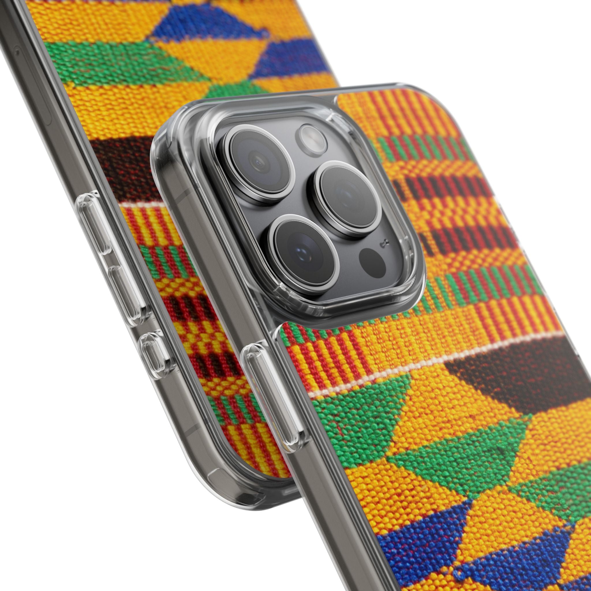 Kente Pattern Clear Impact-Resistant Phone Case