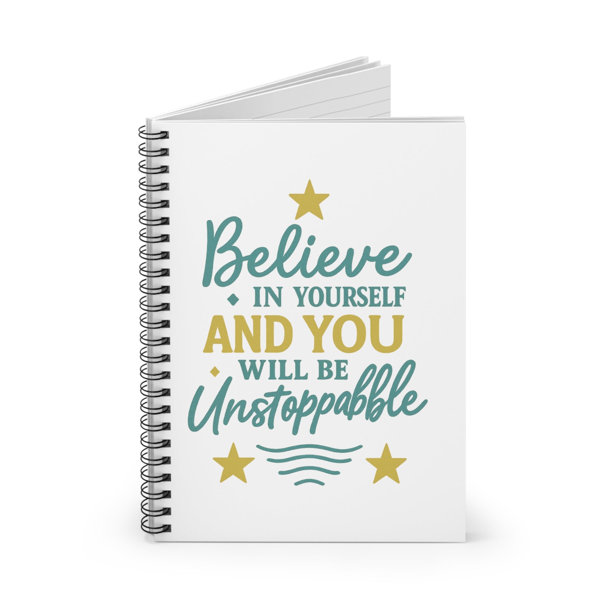 Inspirational Spiral Notebook - "Believe in Yourself"