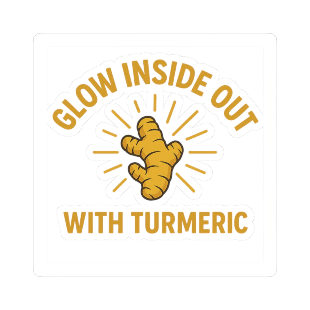 Turmeric Glow Stickers - Wellness, Motivational Decor, Cute Laptop Stickers, Self-Care Gift, Journal Accessories