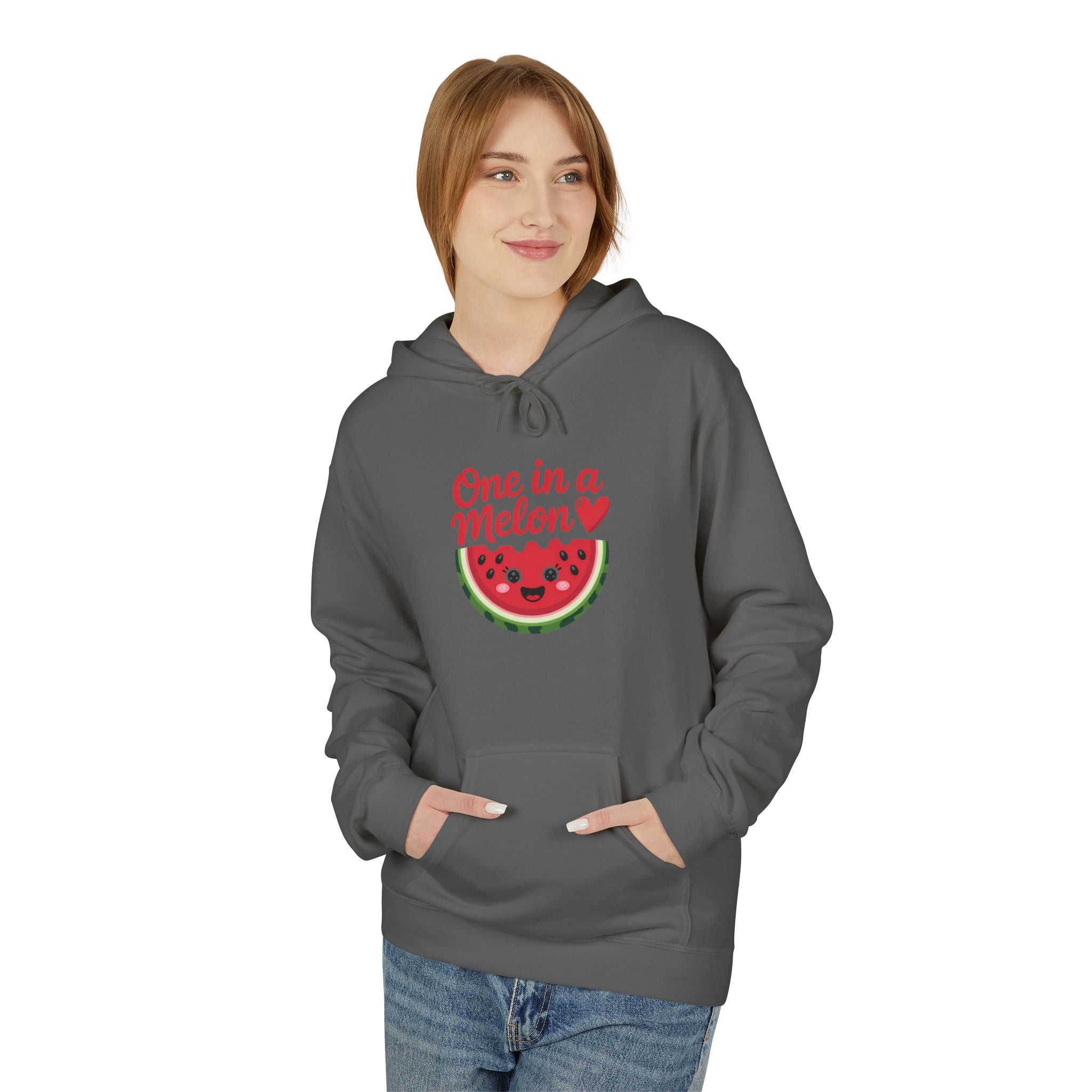 Cute Watermelon Hoodie – "One in a Melon" Unisex Midweight Fleece