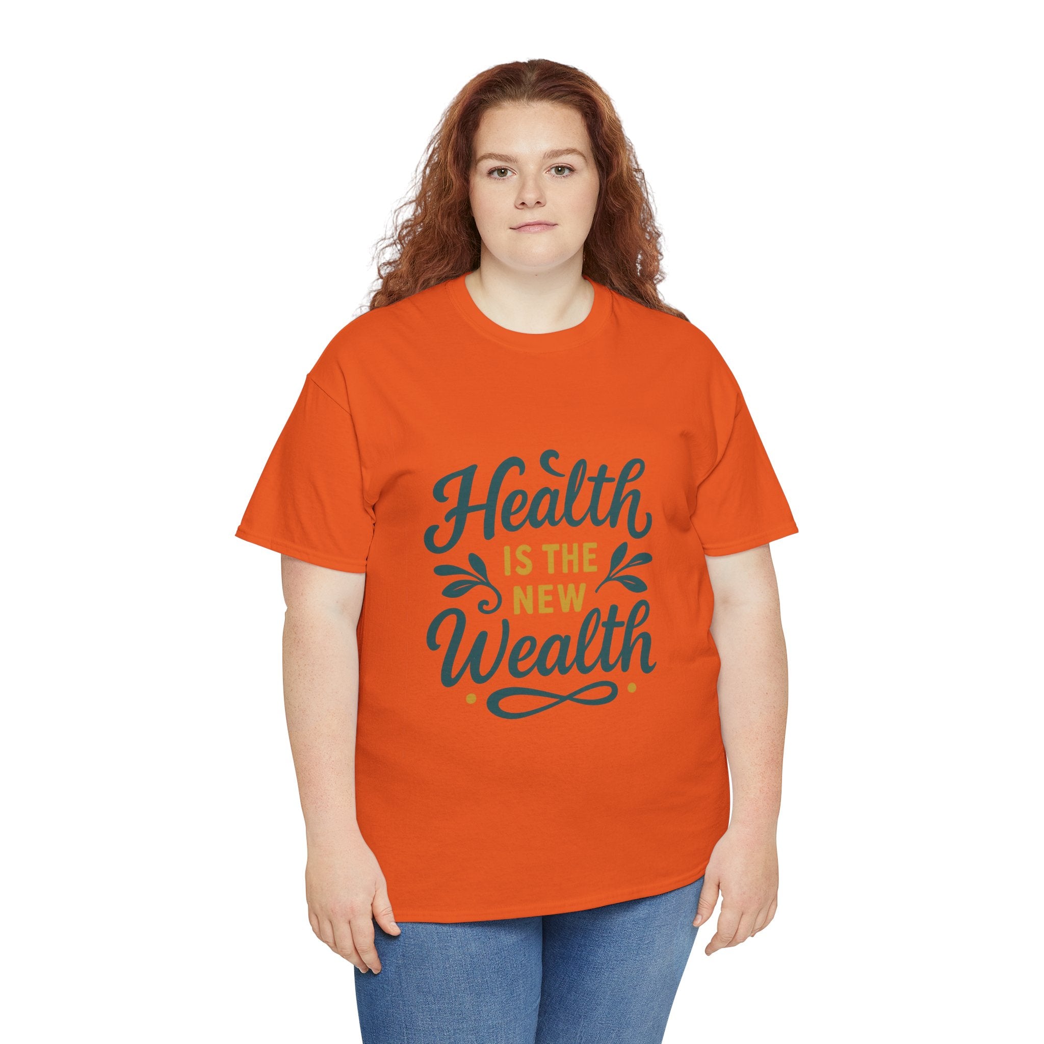 Health is the New Wealth Unisex Heavy Cotton Tee, Motivational T-Shirt, Wellness Gift, Inspirational Apparel, Casual Wear