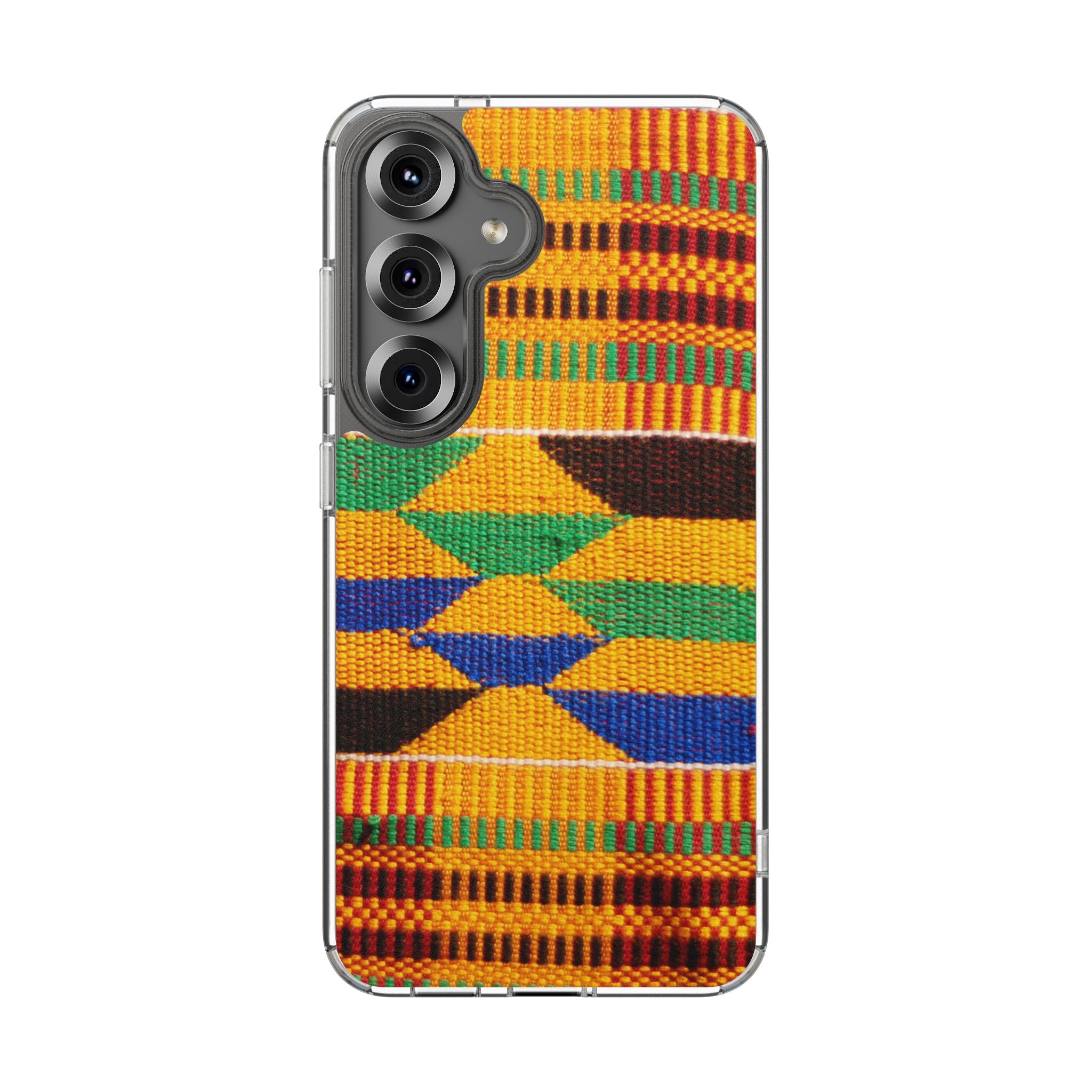 Kente Pattern Clear Impact-Resistant Phone Case