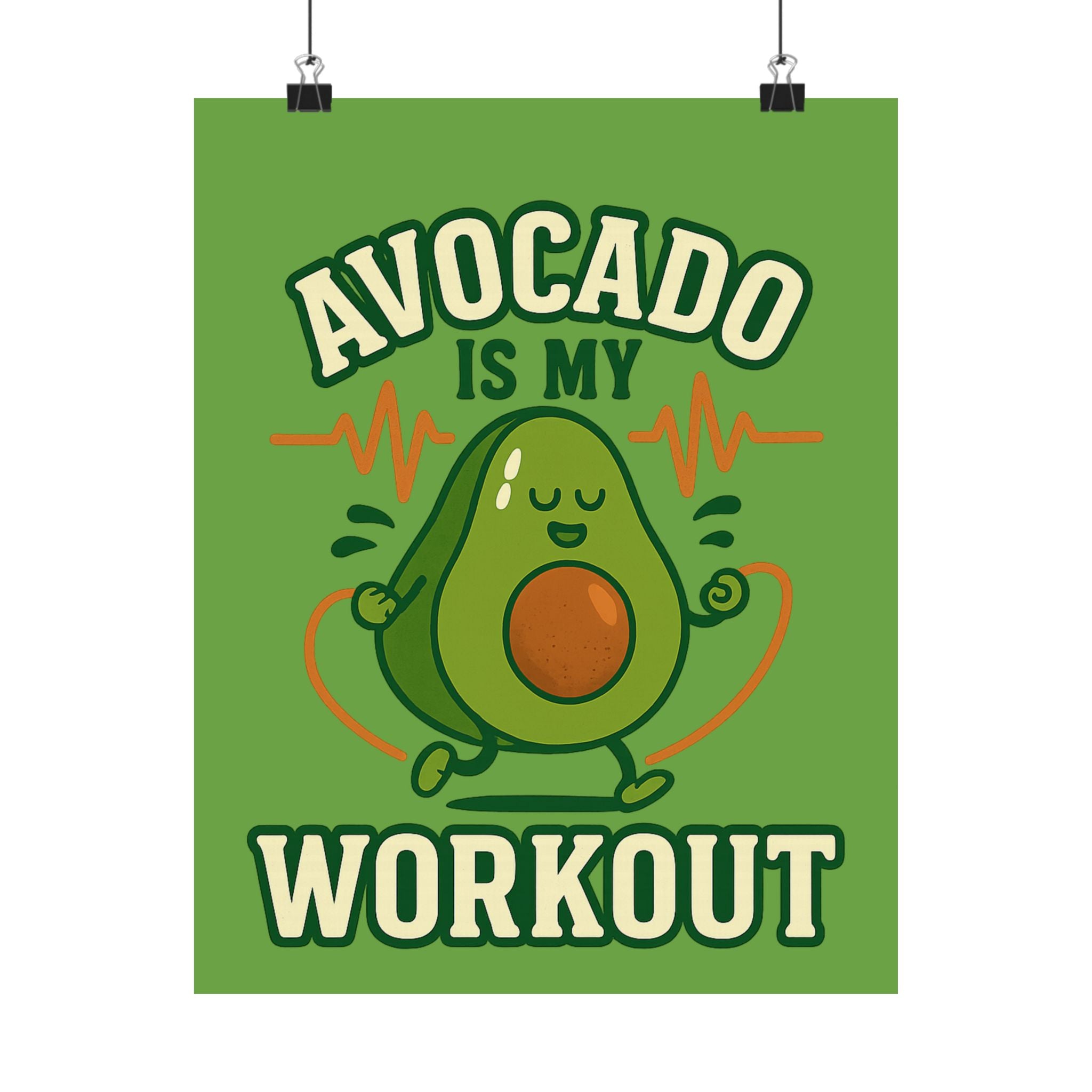 Avocado Workout Matte Vertical Poster, Funny Wall Art, Fitness Decor, Avocado Lover Gift, Gym Motivation, Quirky Home Decor