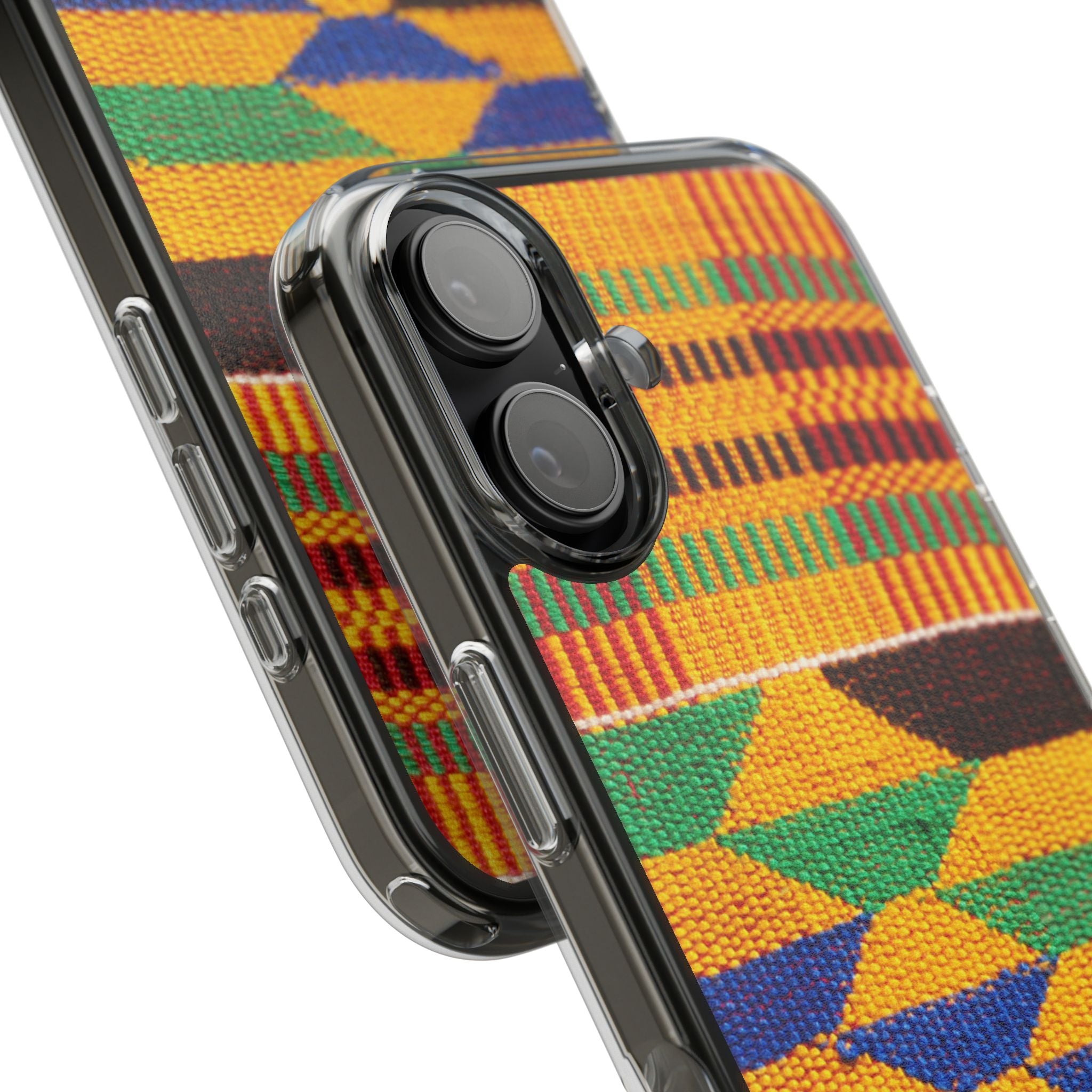 Kente Pattern Clear Impact-Resistant Phone Case
