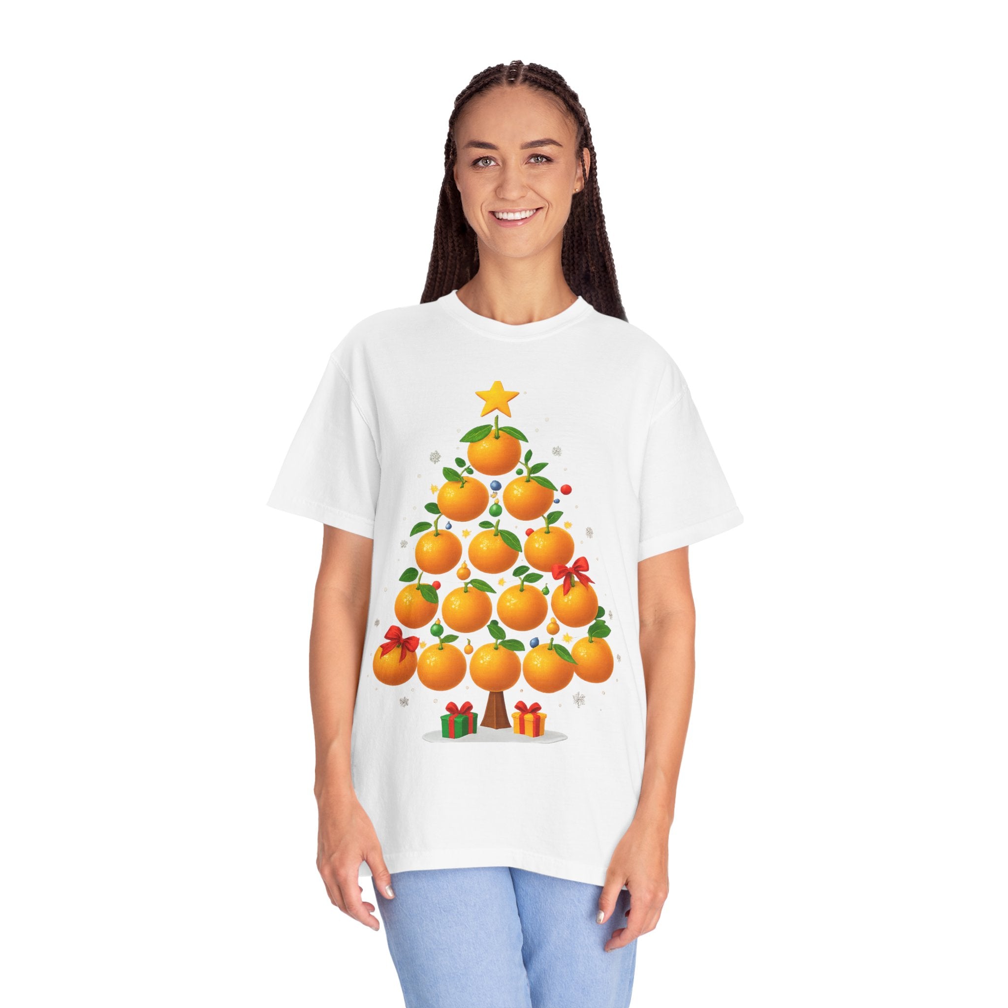 Orange Christmas Tree T-Shirt — Festive Citrus Holiday Tee